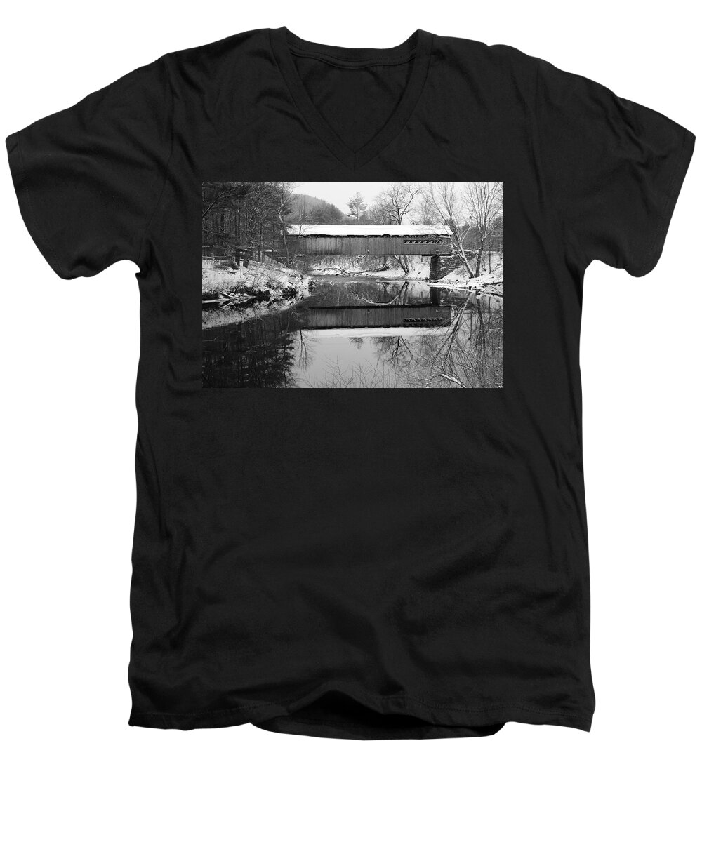 Coombs Men's V-Neck T-Shirt featuring the photograph Snow Covered Coombs by Luke Moore