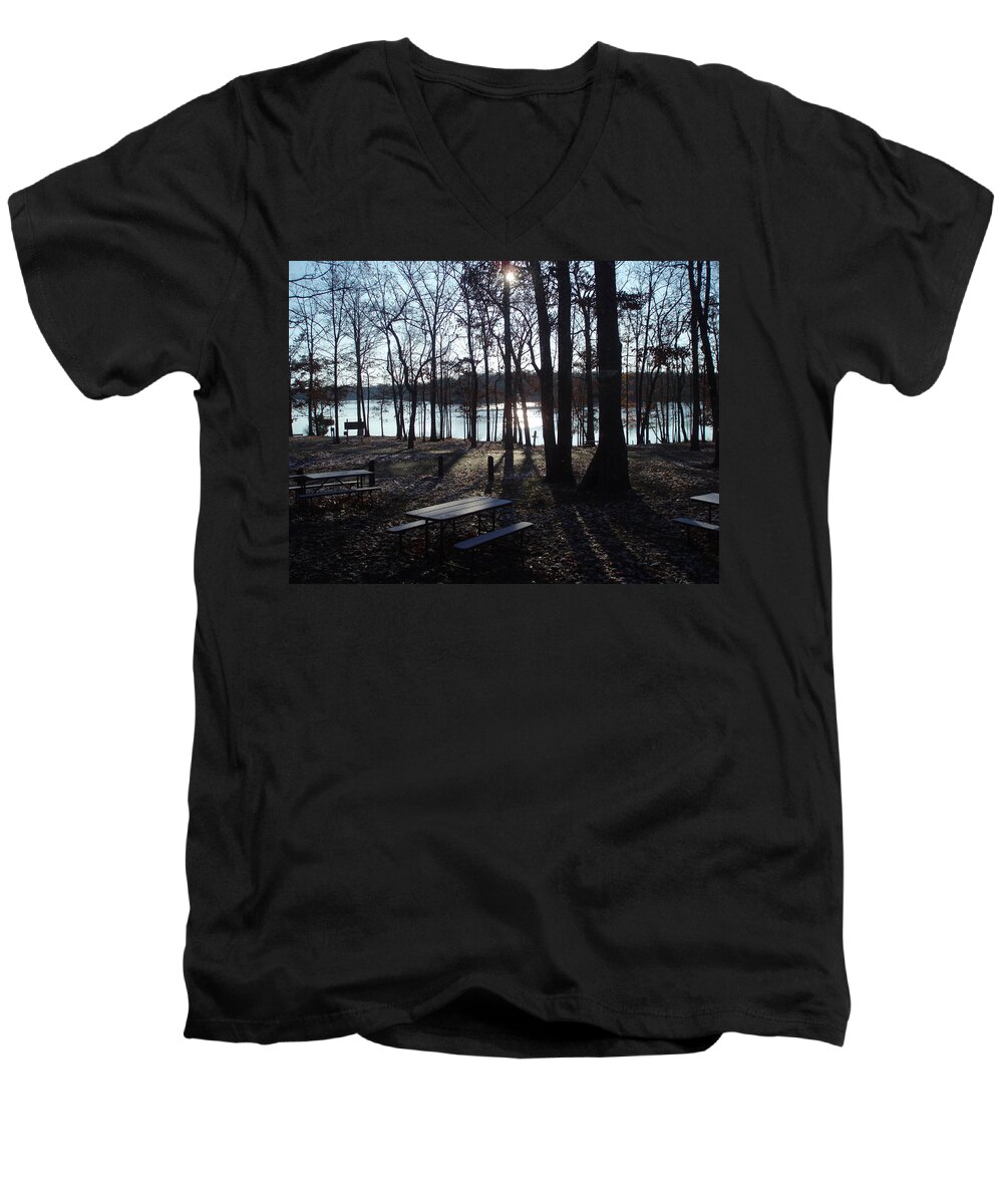 Landscape Men's V-Neck T-Shirt featuring the photograph Solitude by Fortunate Findings Shirley Dickerson