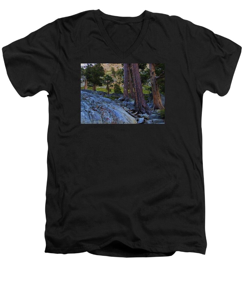 Lake Tahoe Men's V-Neck T-Shirt featuring the photograph Stairway to Heaven by Sean Sarsfield