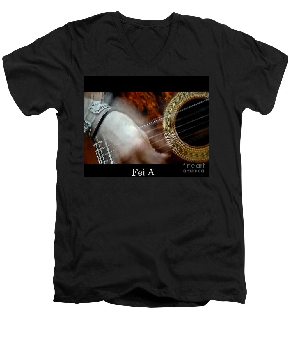 People Men's V-Neck T-Shirt featuring the photograph Story Teller by Fei A