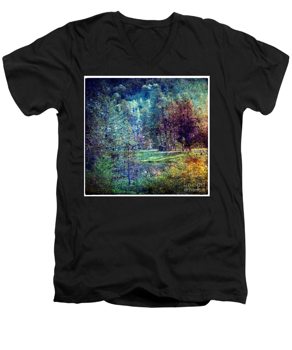Vail Men's V-Neck T-Shirt featuring the photograph Distant Memory by Madeline Ellis