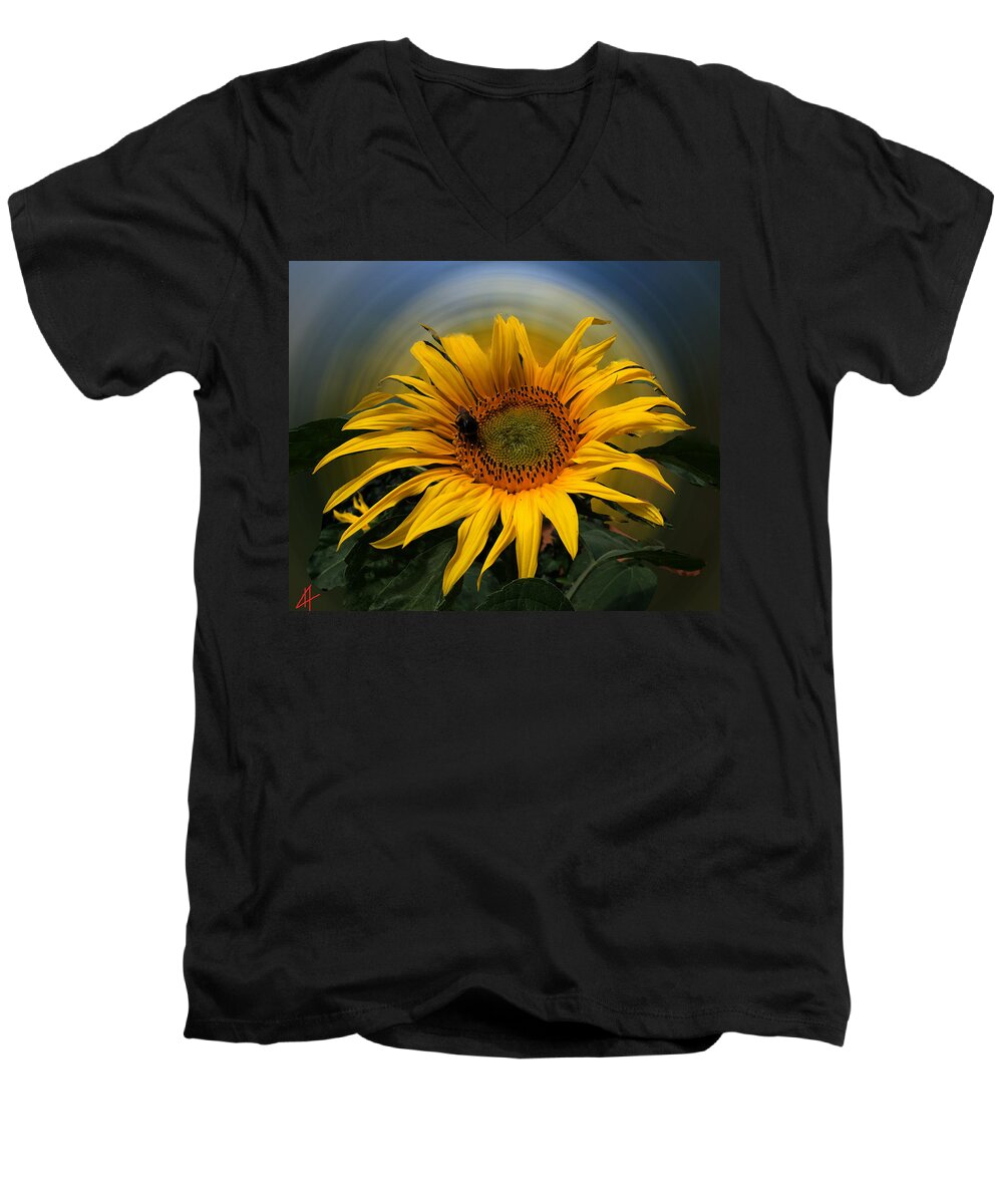 Colette Men's V-Neck T-Shirt featuring the photograph Sun Flower Summer 2014 by Colette V Hera Guggenheim