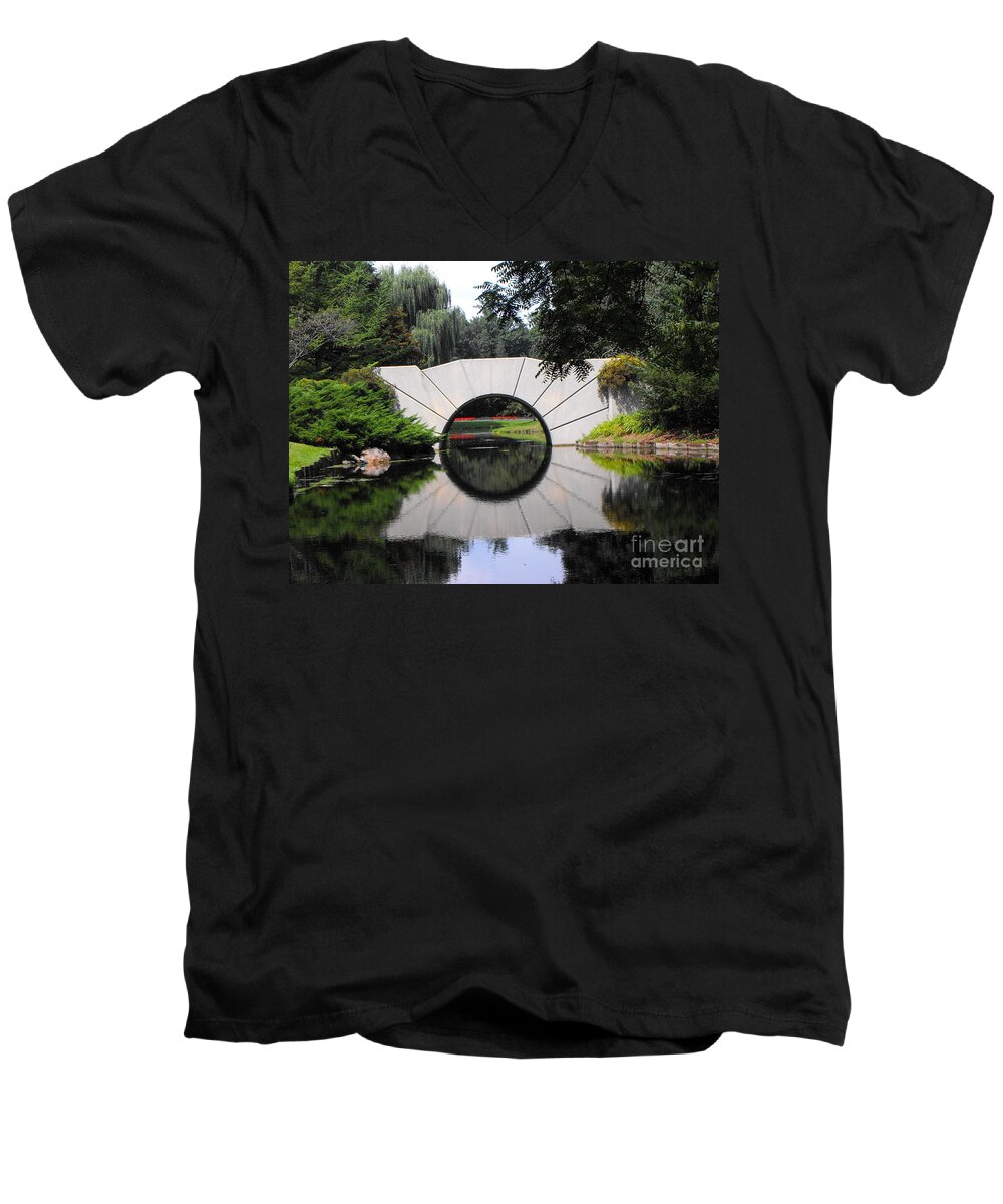 Sunshine Bridge Men's V-Neck T-Shirt featuring the photograph Sunshine Bridge by Erick Schmidt