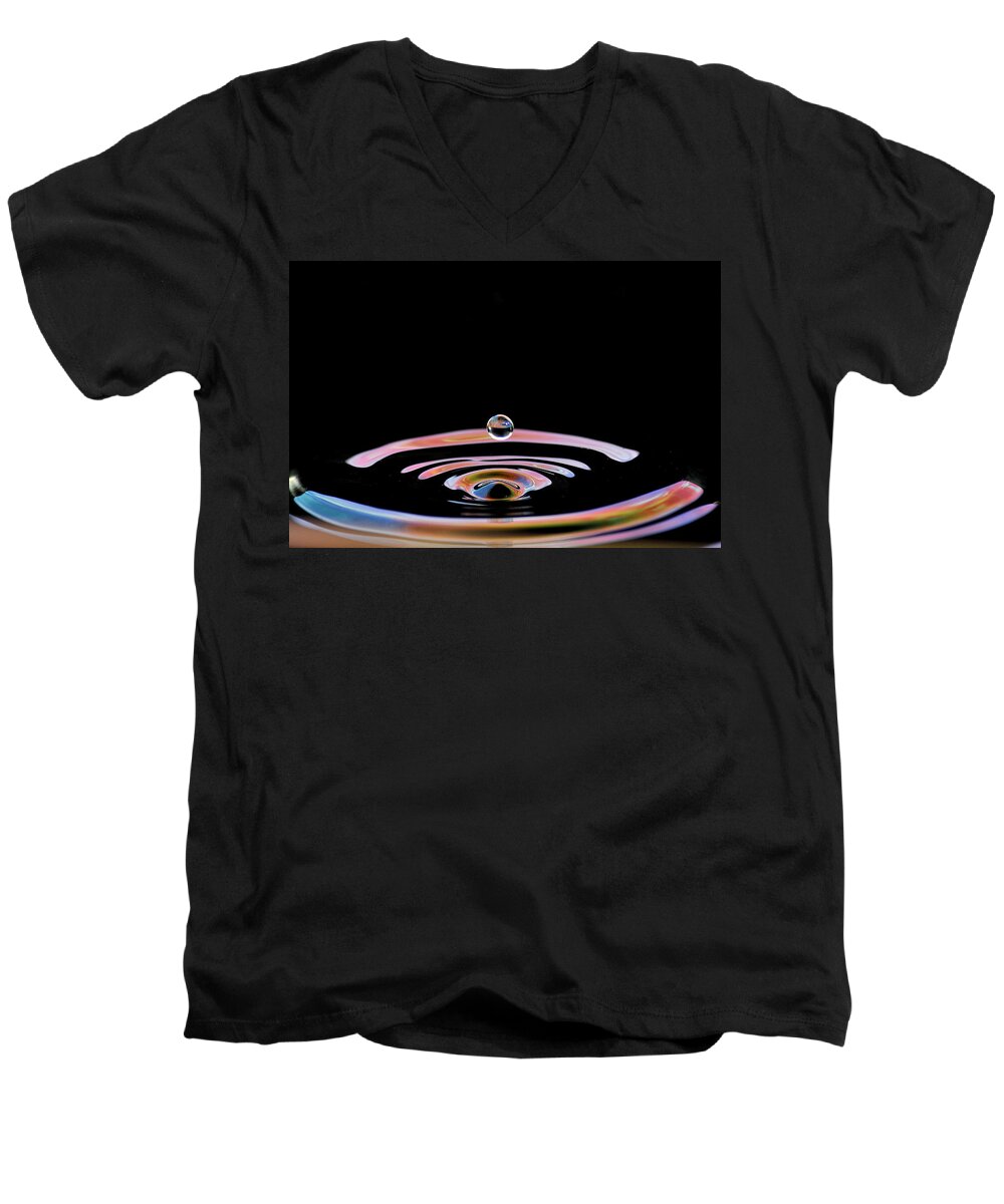 Water Drops Men's V-Neck T-Shirt featuring the photograph Synchronicity by Gene Tatroe
