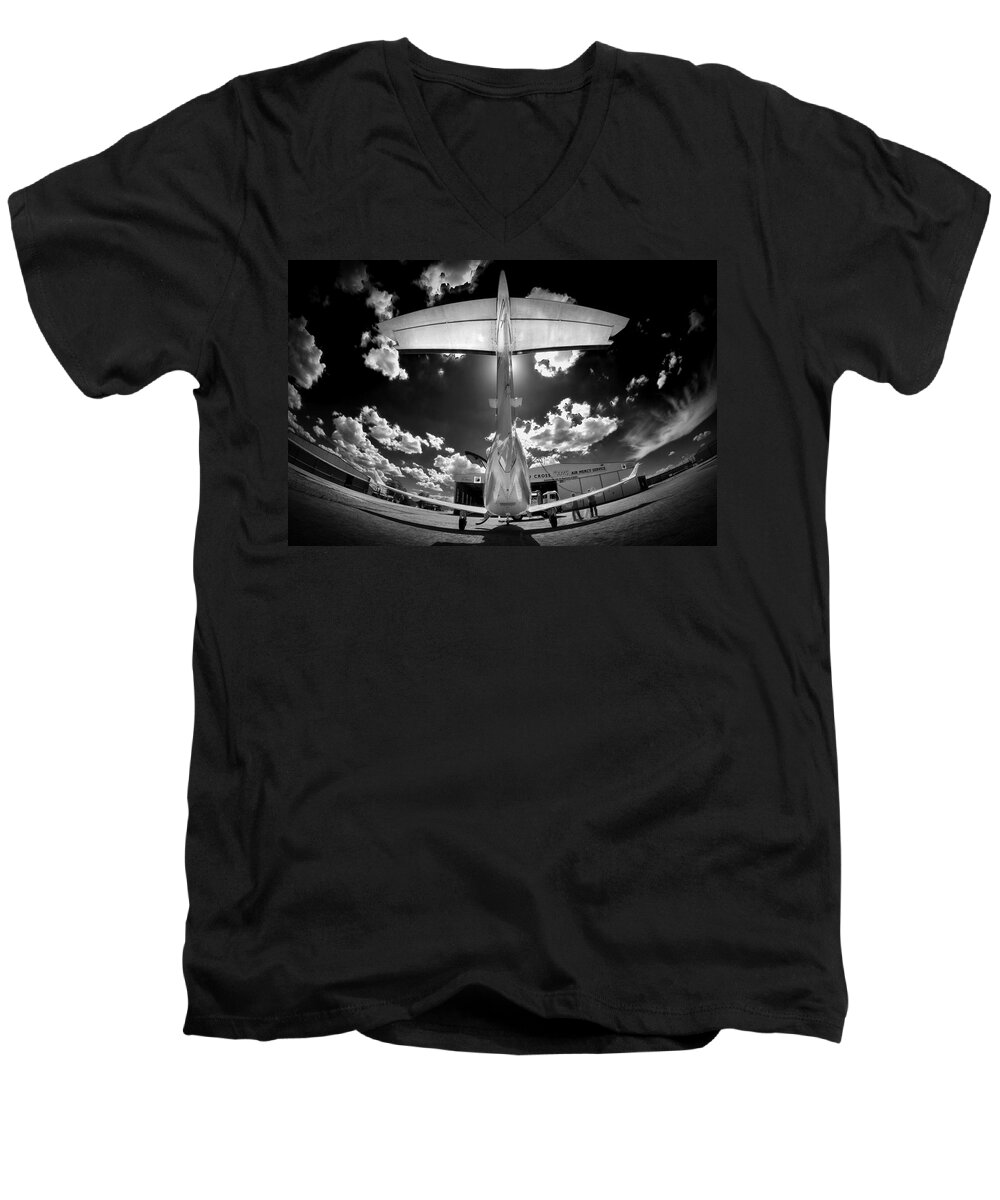 Tail Wing Men's V-Neck T-Shirt featuring the photograph T Wing by Paul Job