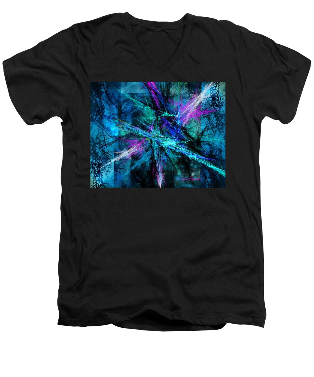Abstract Men's V-Neck T-Shirt featuring the photograph Tangled Web by Sylvia Thornton
