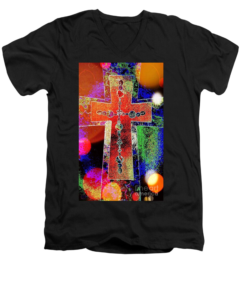 Cross Men's V-Neck T-Shirt featuring the photograph The Color of Hope by Robert ONeil