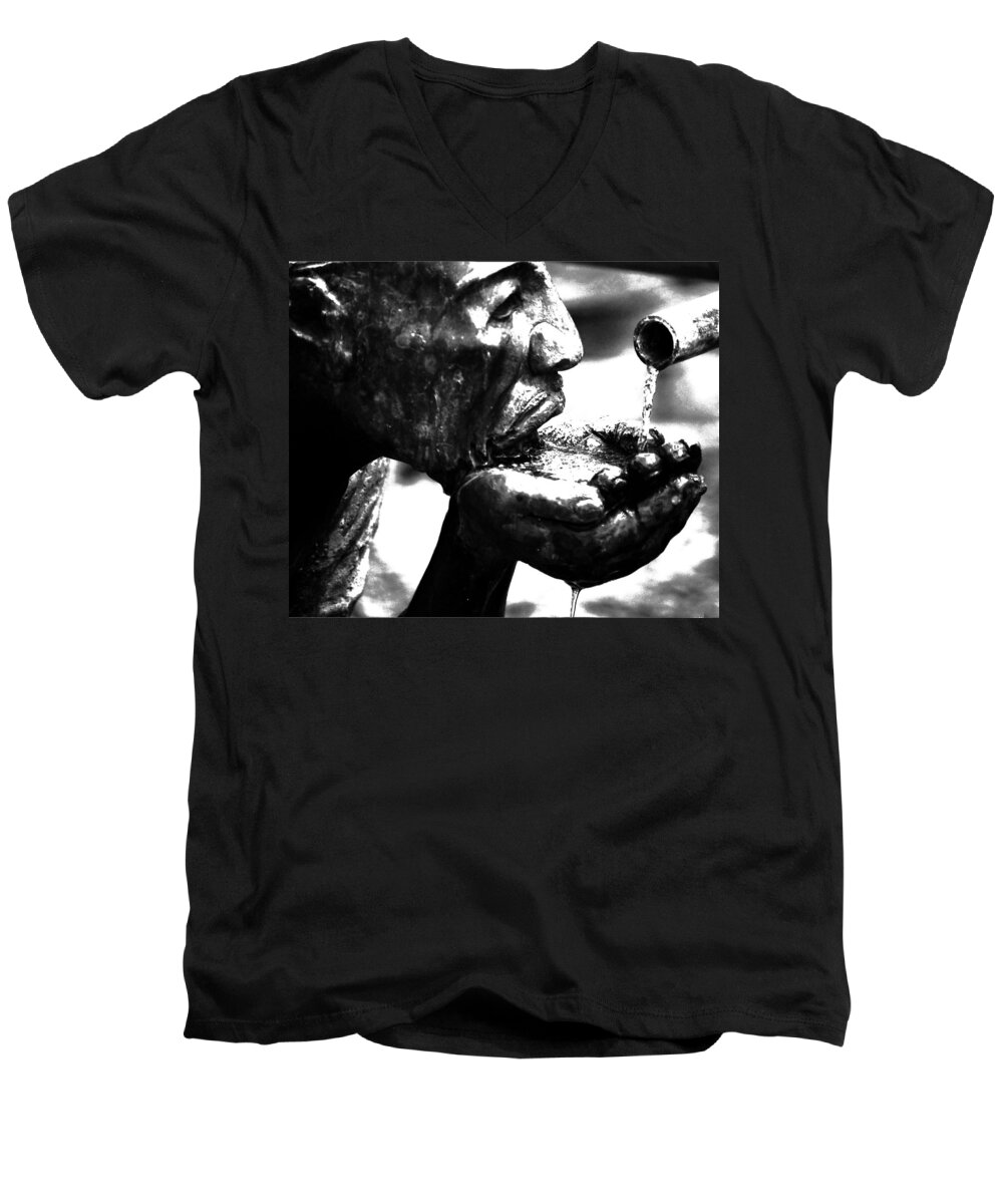 Water Men's V-Neck T-Shirt featuring the photograph The Drink by Leticia Latocki