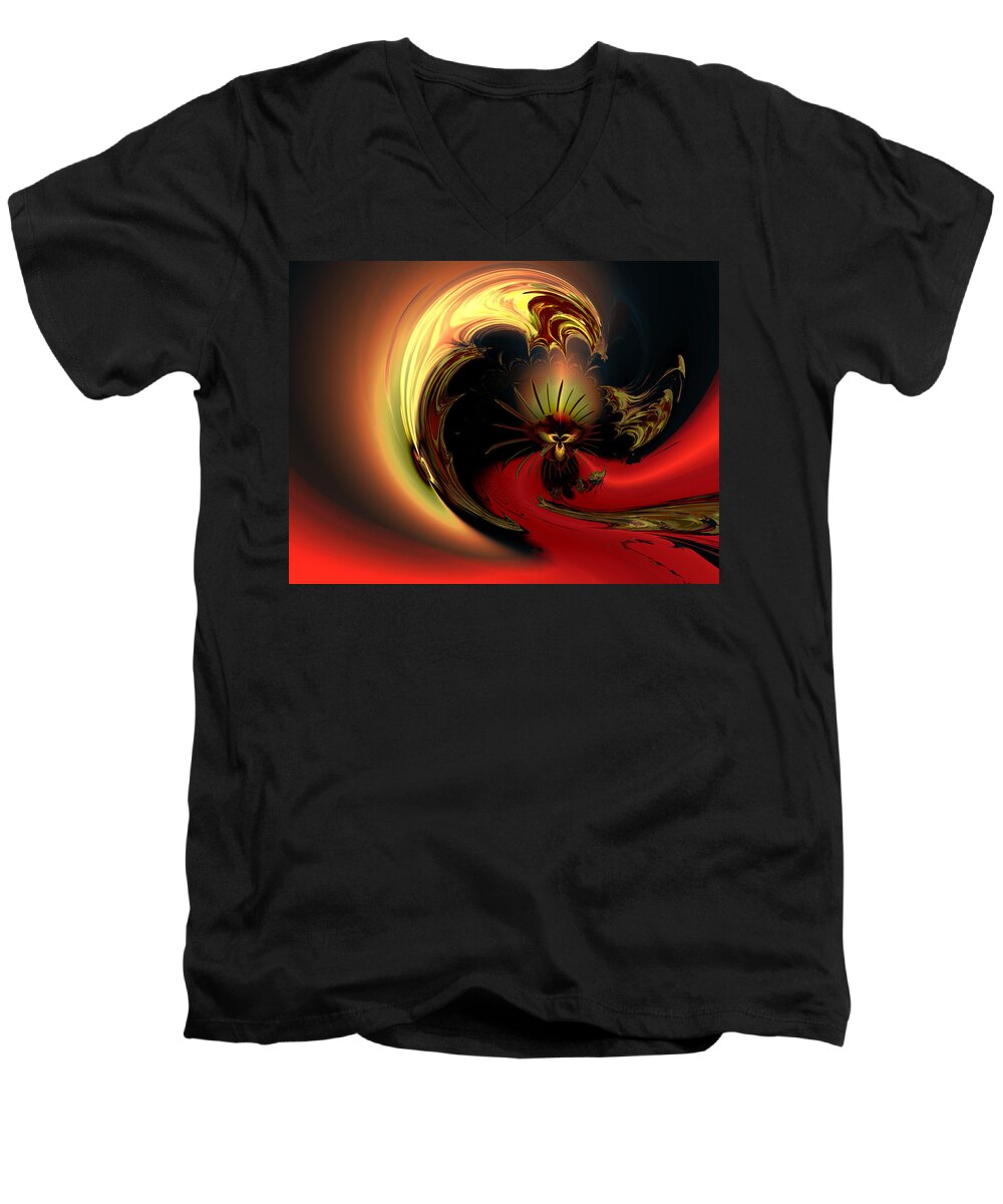 Digital Men's V-Neck T-Shirt featuring the digital art The glory of his eminance by Claude McCoy