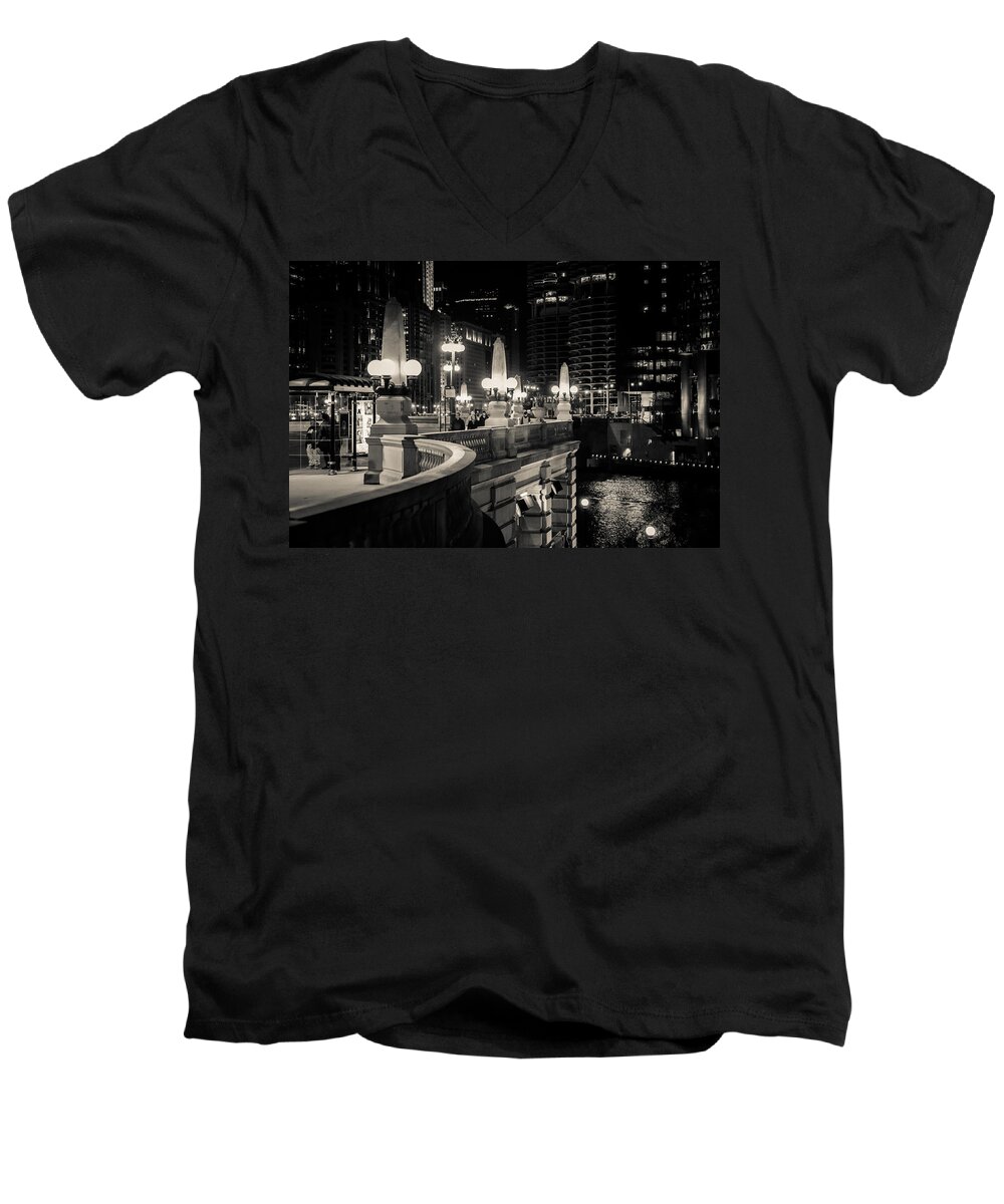 2012 Men's V-Neck T-Shirt featuring the photograph The Glow Over the River by Melinda Ledsome