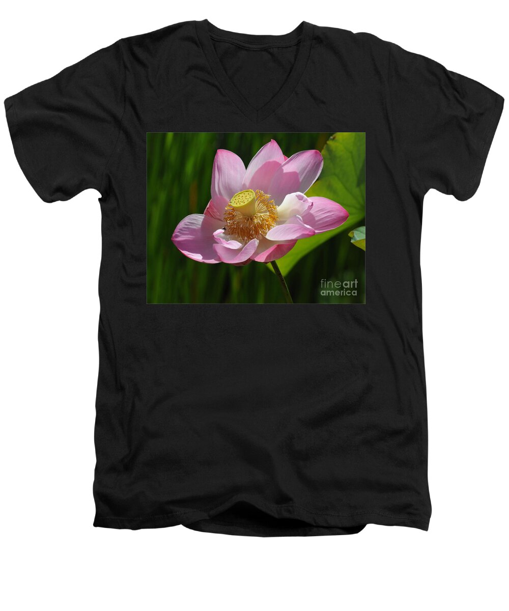 Lotus Men's V-Neck T-Shirt featuring the photograph The Lotus by Vivian Christopher