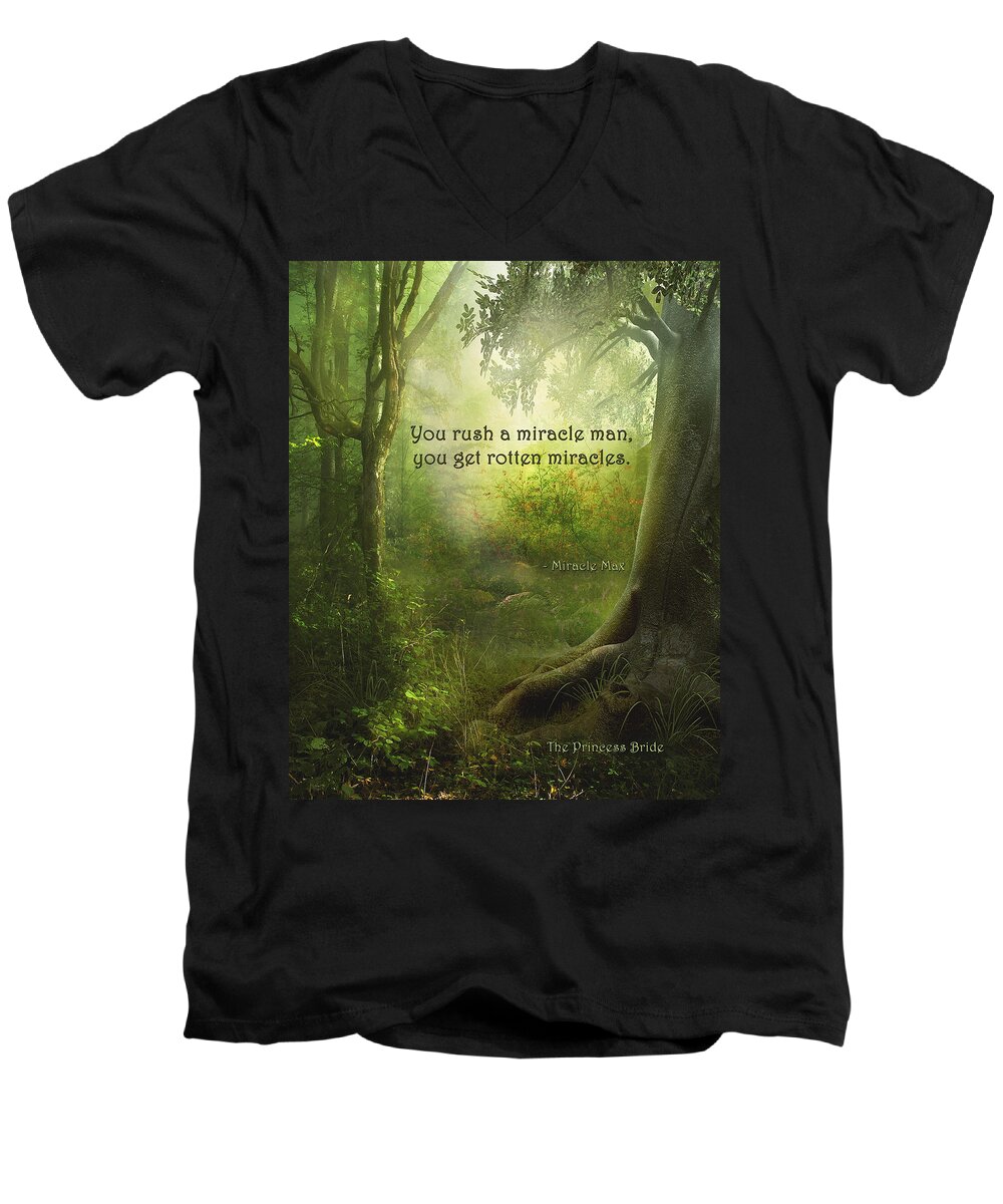 Featured Men's V-Neck T-Shirt featuring the digital art The Princess Bride - Rotten Miracles by Paulette B Wright