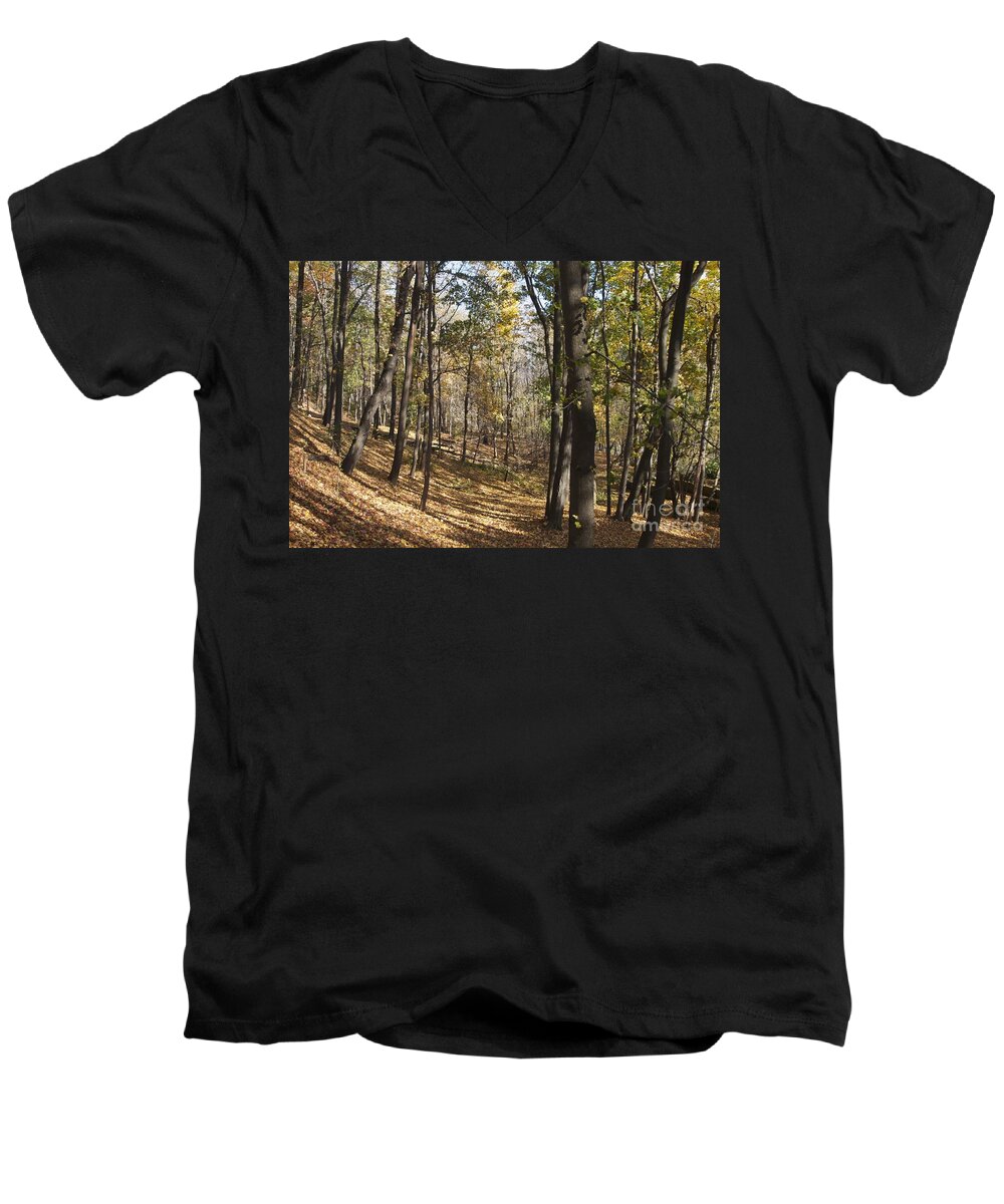 Landscape Men's V-Neck T-Shirt featuring the photograph The Woods by William Norton