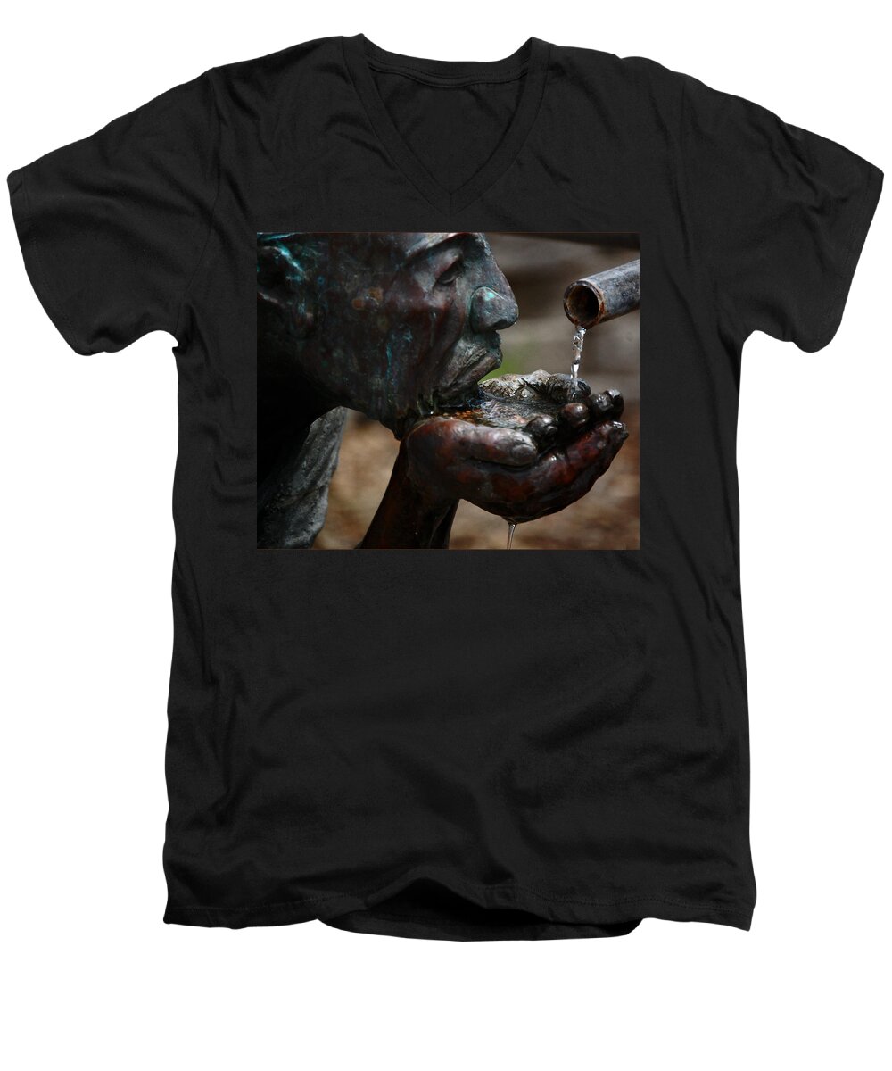 Water Men's V-Neck T-Shirt featuring the photograph Thirst Quencher by Leticia Latocki