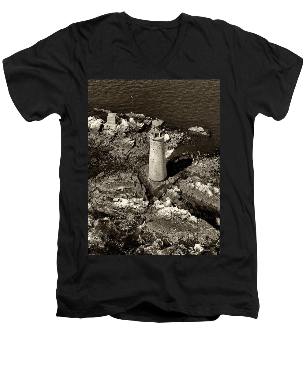 Joshua House Photography Men's V-Neck T-Shirt featuring the photograph To Light The Graves Black and White by Joshua House