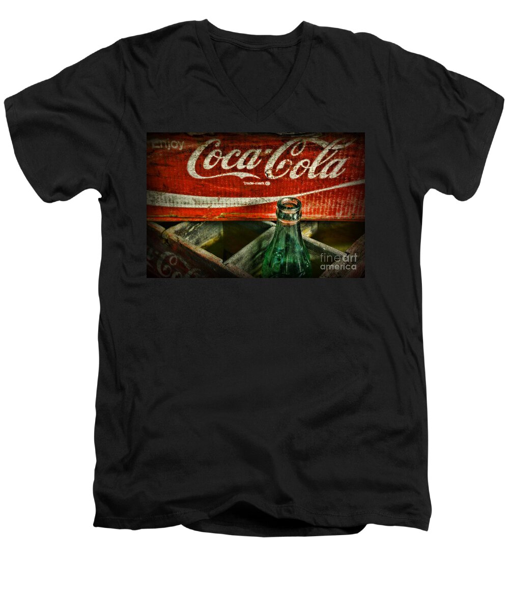 Coke Men's V-Neck T-Shirt featuring the photograph Vintage Coca-Cola by Paul Ward