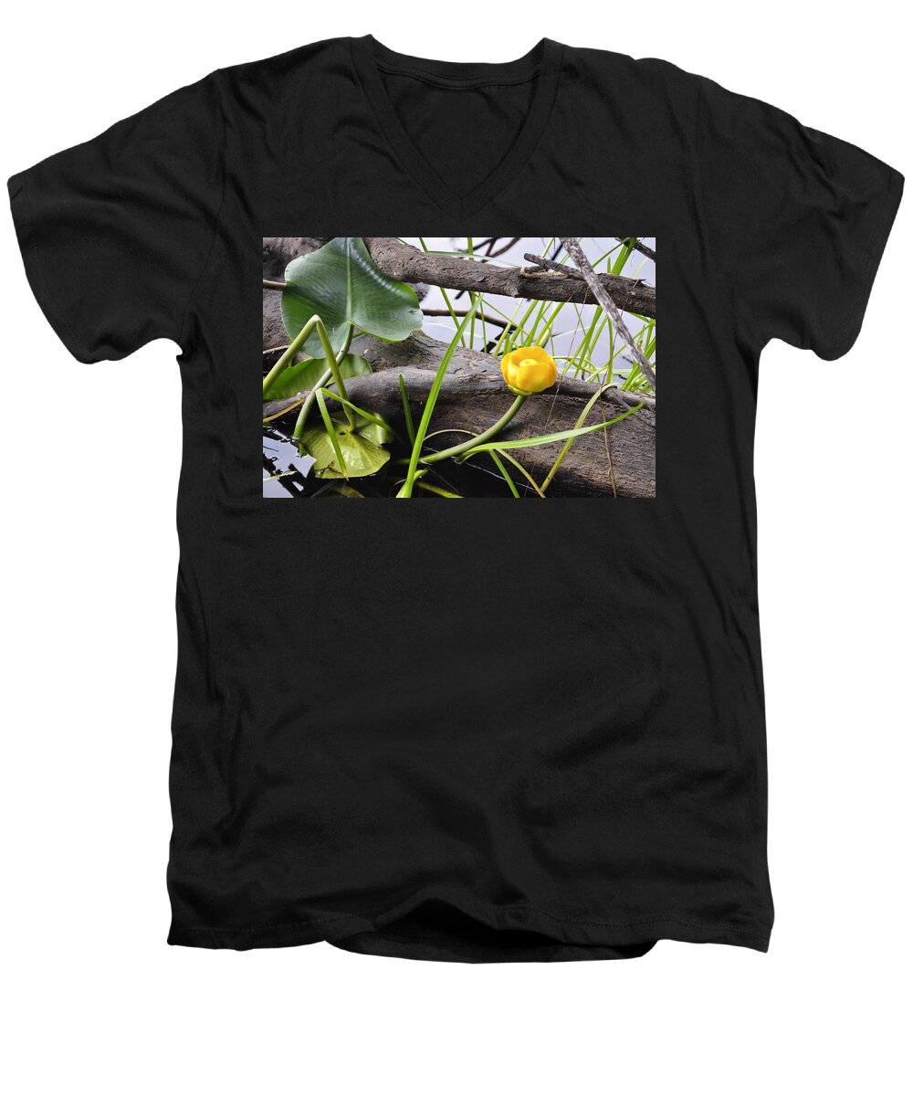 Lily Men's V-Neck T-Shirt featuring the photograph Water Lily by Cathy Mahnke