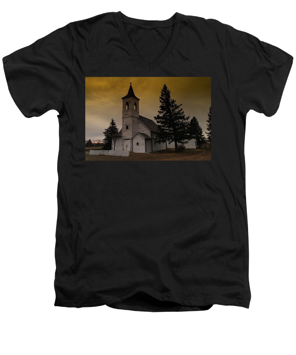 Churches Men's V-Neck T-Shirt featuring the photograph When Heaven Is Your Home by Jeff Swan