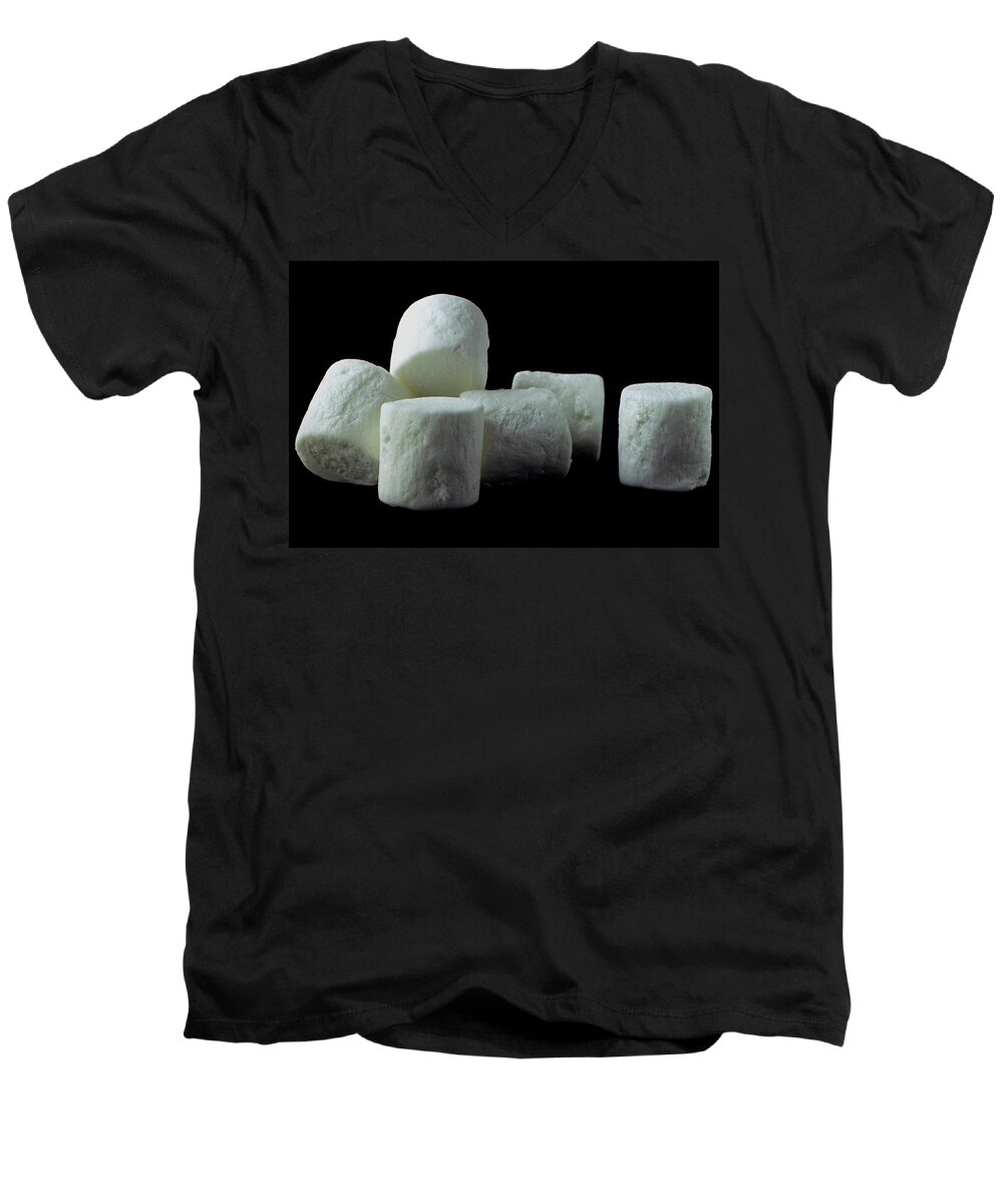 Cooking Men's V-Neck T-Shirt featuring the photograph White Marshmallows by Romulo Yanes