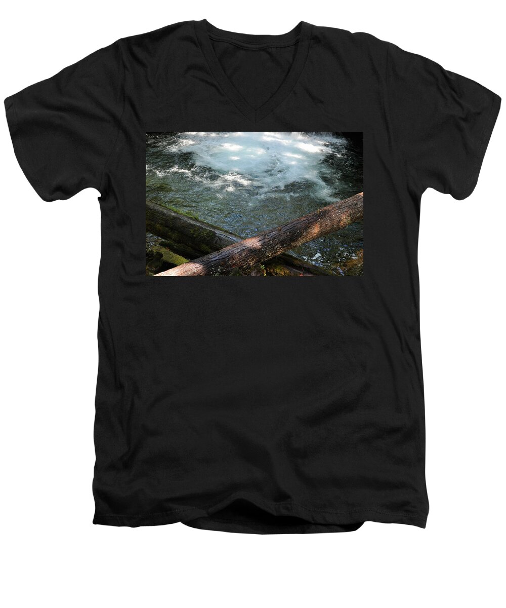Water Men's V-Neck T-Shirt featuring the photograph Whitehorse falls series 10 by Teri Schuster