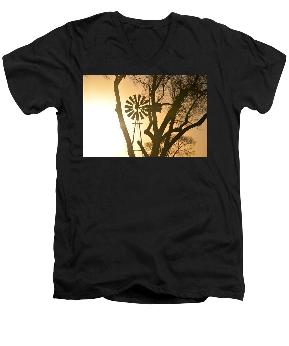 Wind And Sun Spinning Men's V-Neck T-Shirt featuring the photograph Spinning In The Sundown by Clarice Lakota
