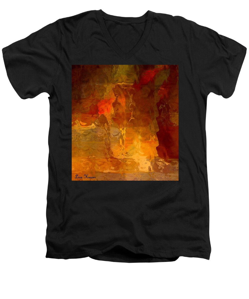 Wine Men's V-Neck T-Shirt featuring the photograph Wine By Candlelight by Lisa Kaiser