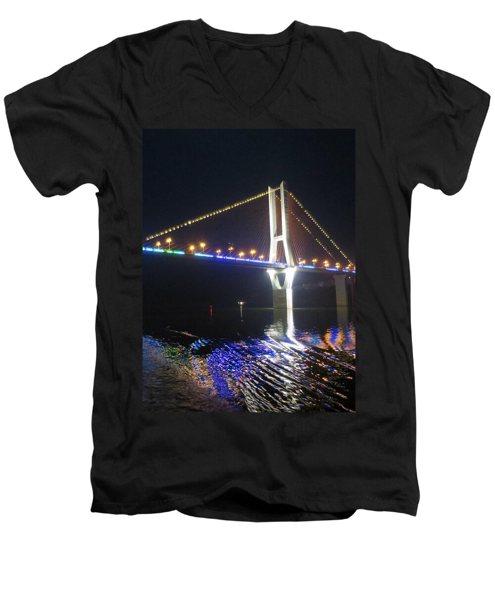 Reflection Men's V-Neck T-Shirt featuring the photograph Yangtze Reflection by Rick Locke - Out of the Corner of My Eye