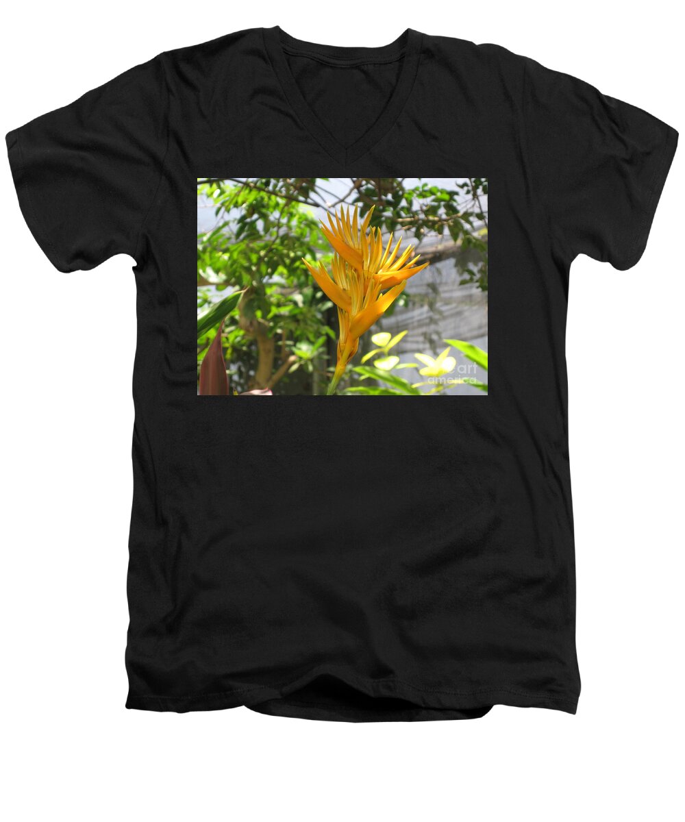 Yellow Bird Of Paradise Men's V-Neck T-Shirt featuring the photograph Yellow Bird of Paradise by HEVi FineArt