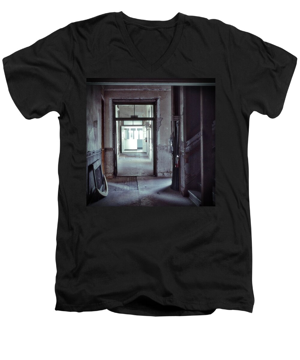 Haunted Men's V-Neck T-Shirt featuring the photograph You Go First by Spencer Hughes
