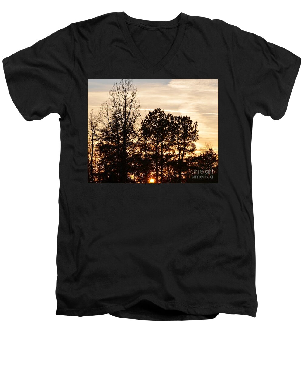 Winter Men's V-Neck T-Shirt featuring the photograph A Winter's Eve by Maria Urso