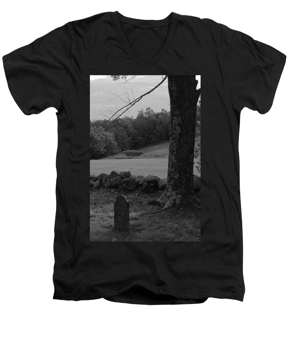 Graves Men's V-Neck T-Shirt featuring the photograph Alone by Jeff Heimlich
