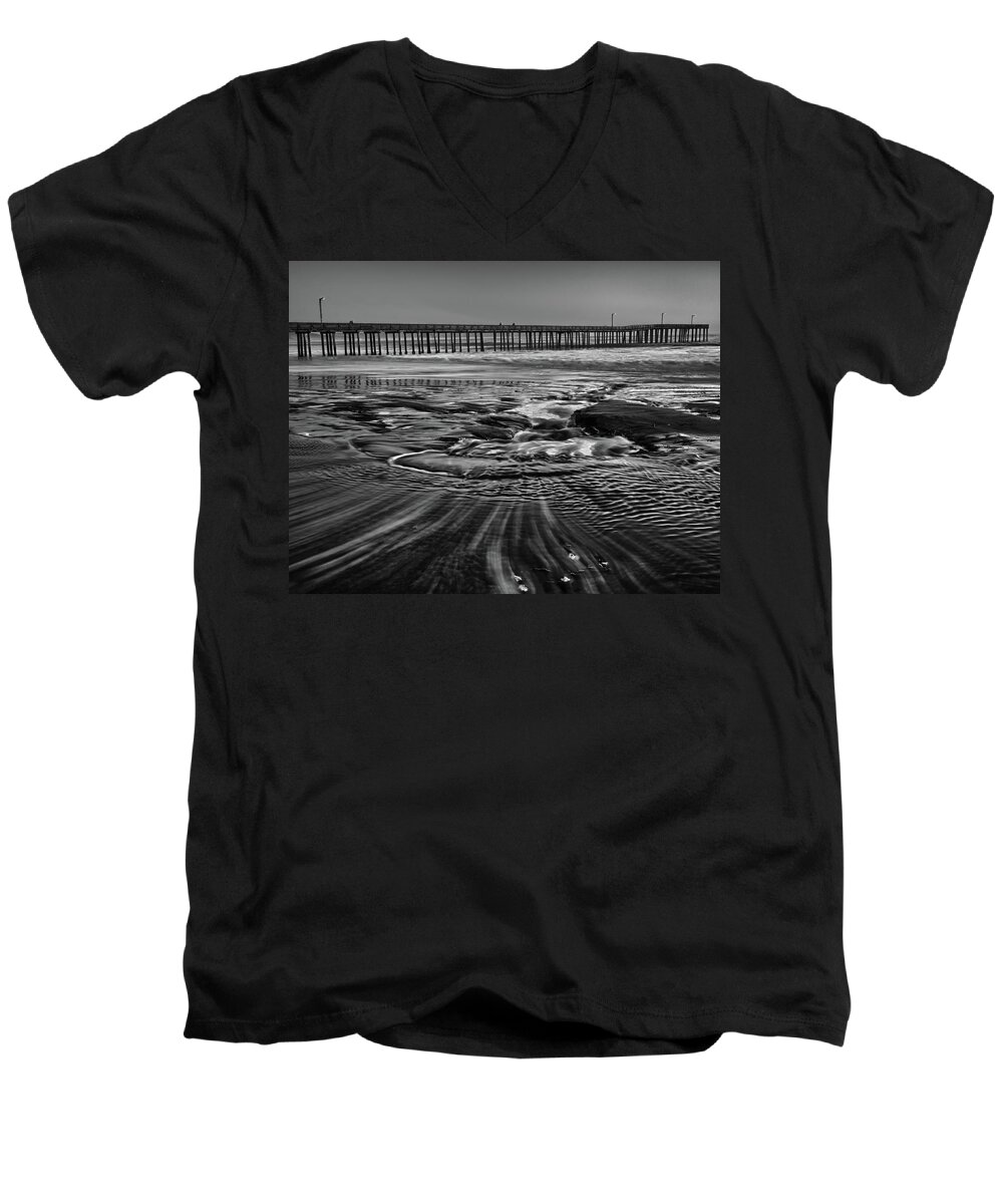 Cayucos Men's V-Neck T-Shirt featuring the photograph Black Hole by Beth Sargent