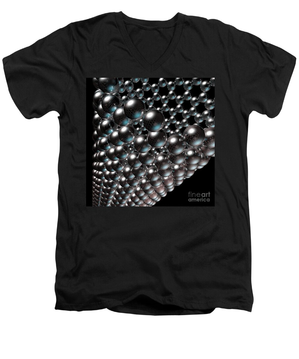 Allotrope Men's V-Neck T-Shirt featuring the digital art Carbon Nanotube 8 by Russell Kightley