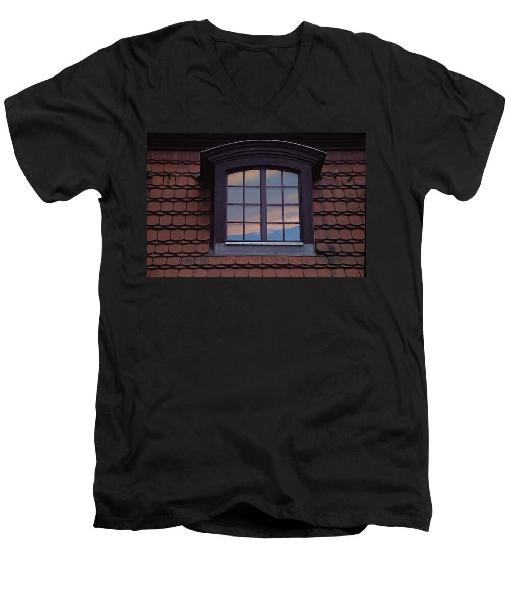 Window Men's V-Neck T-Shirt featuring the photograph Cloud Reflections by Brent L Ander