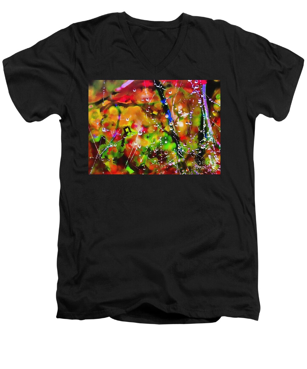 Dew Men's V-Neck T-Shirt featuring the photograph Early Morning Dew by Judi Bagwell