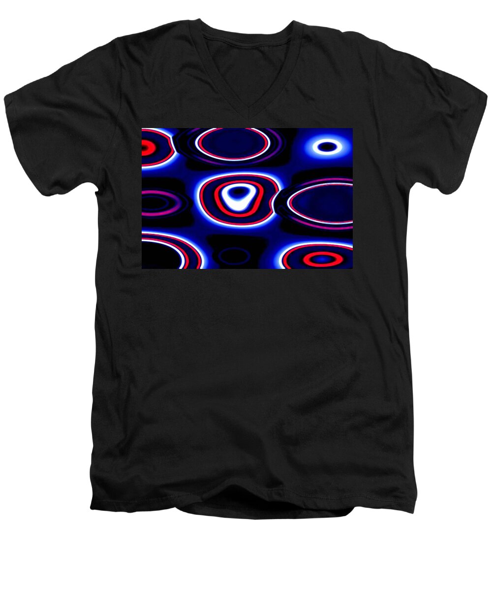 Digital Decor Men's V-Neck T-Shirt featuring the digital art Electric Blue by Andrew Hewett