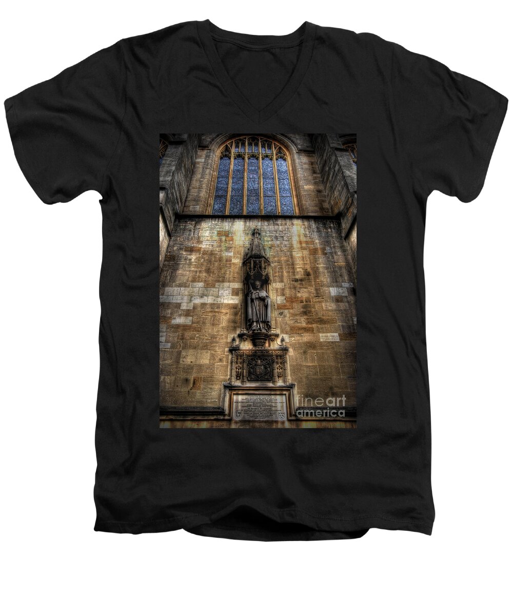 Yhun Suarez Men's V-Neck T-Shirt featuring the photograph Eton College Chapel by Yhun Suarez