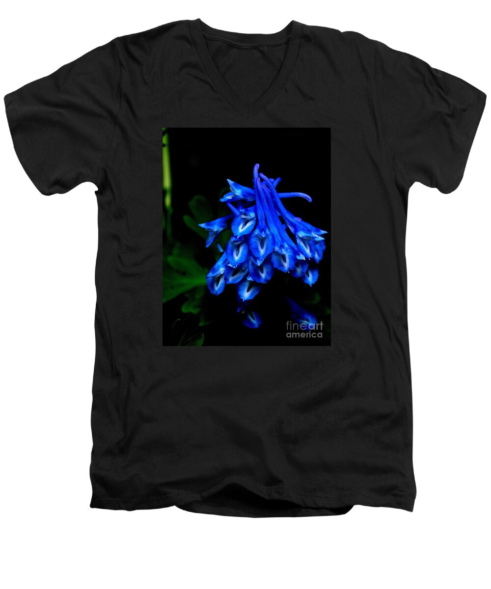 Corydalis Men's V-Neck T-Shirt featuring the photograph Garden Jewel by Tatyana Searcy