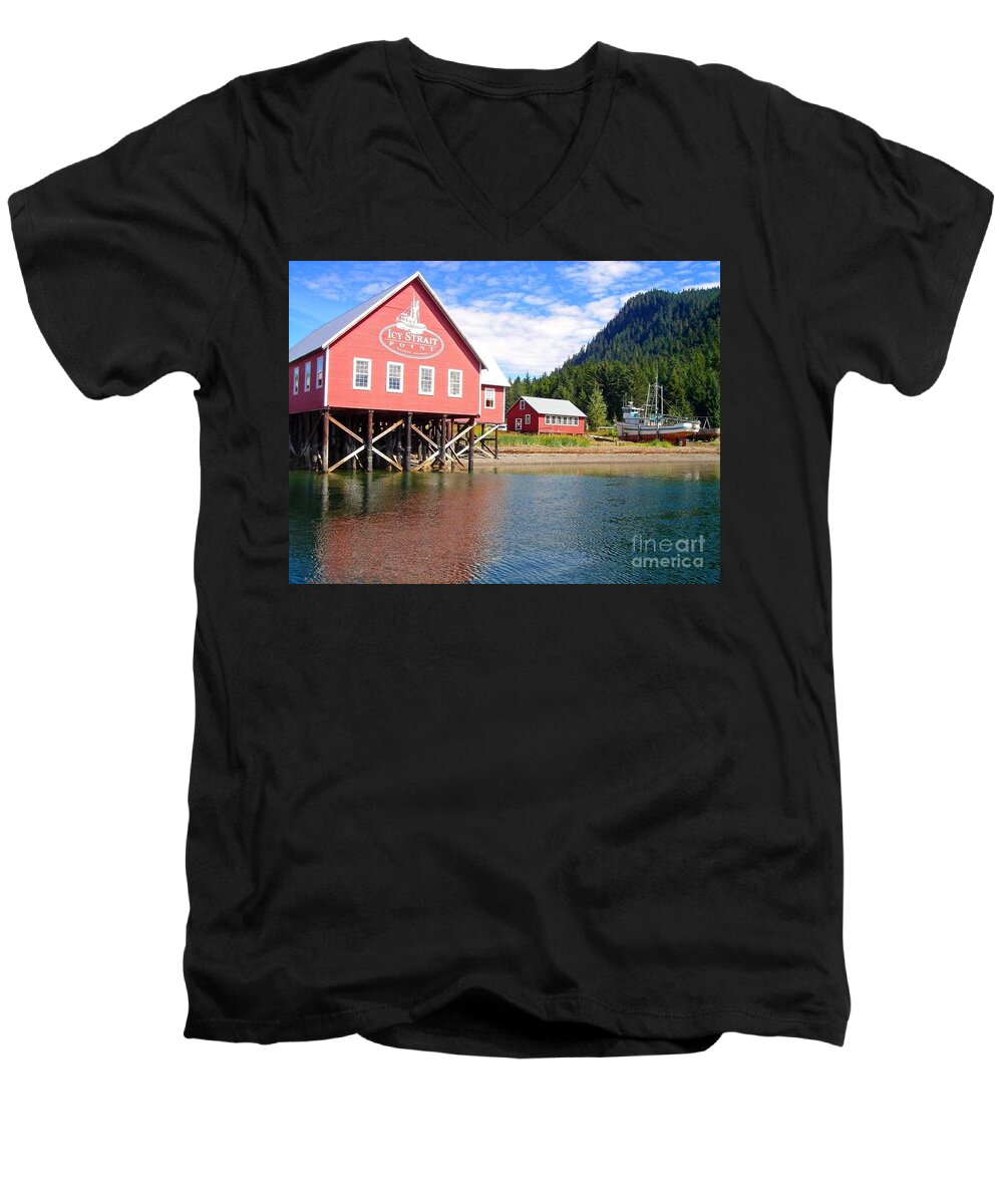 Alaska Men's V-Neck T-Shirt featuring the photograph Hoonah by Phillip Allen