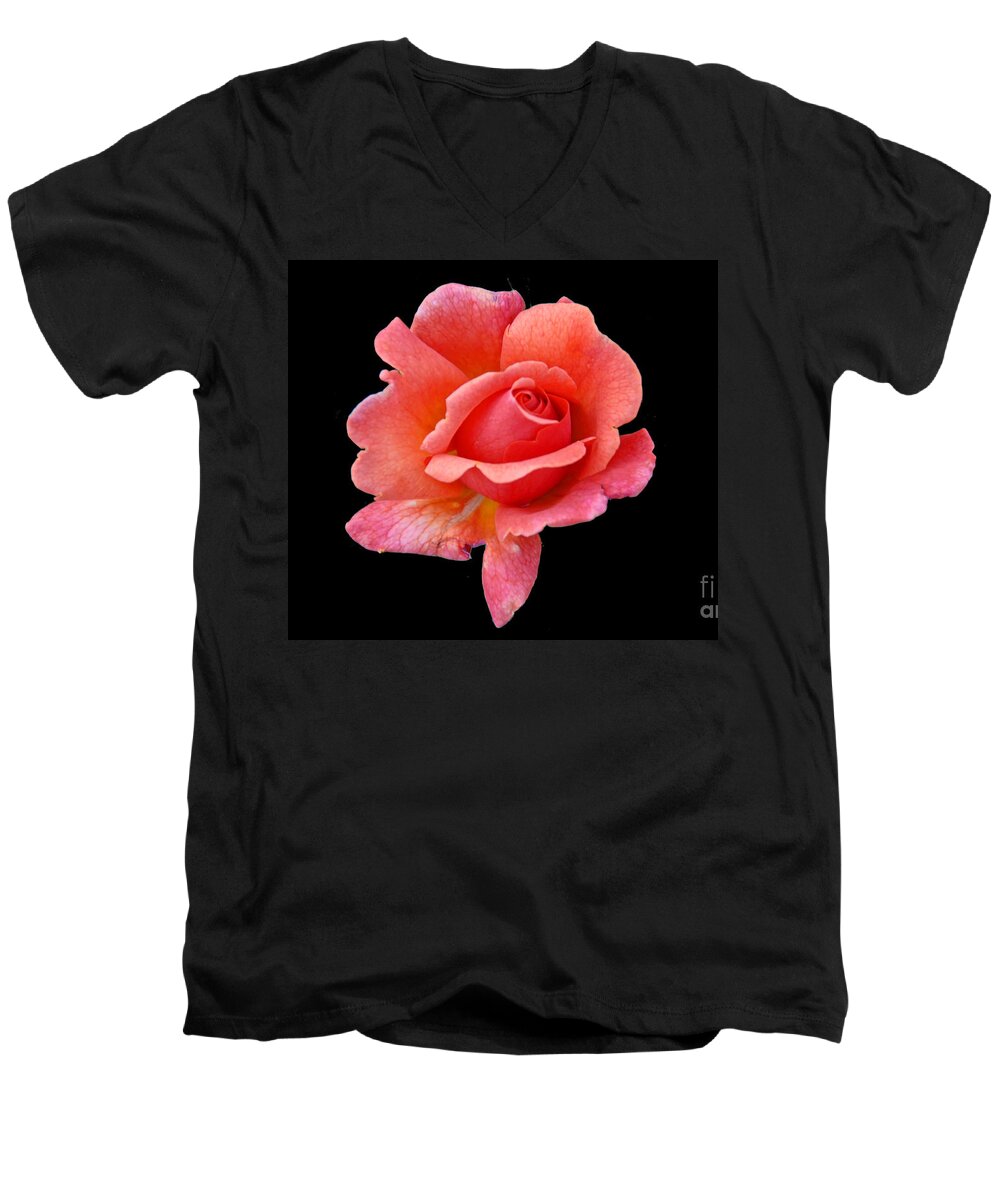 Flora Men's V-Neck T-Shirt featuring the photograph Just Peachy by Cindy Manero