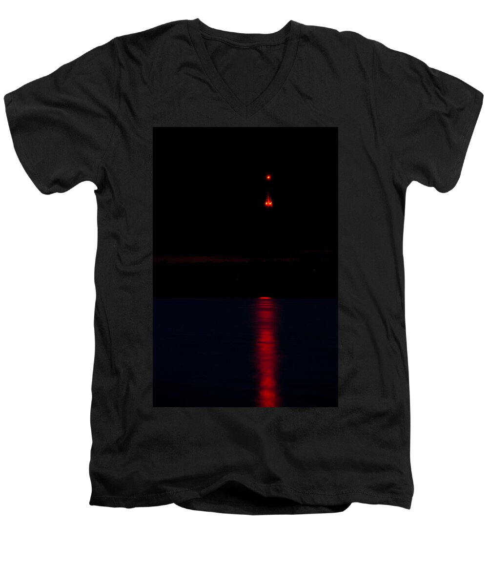 Lights Men's V-Neck T-Shirt featuring the photograph Lights in the Night by Michael Goyberg