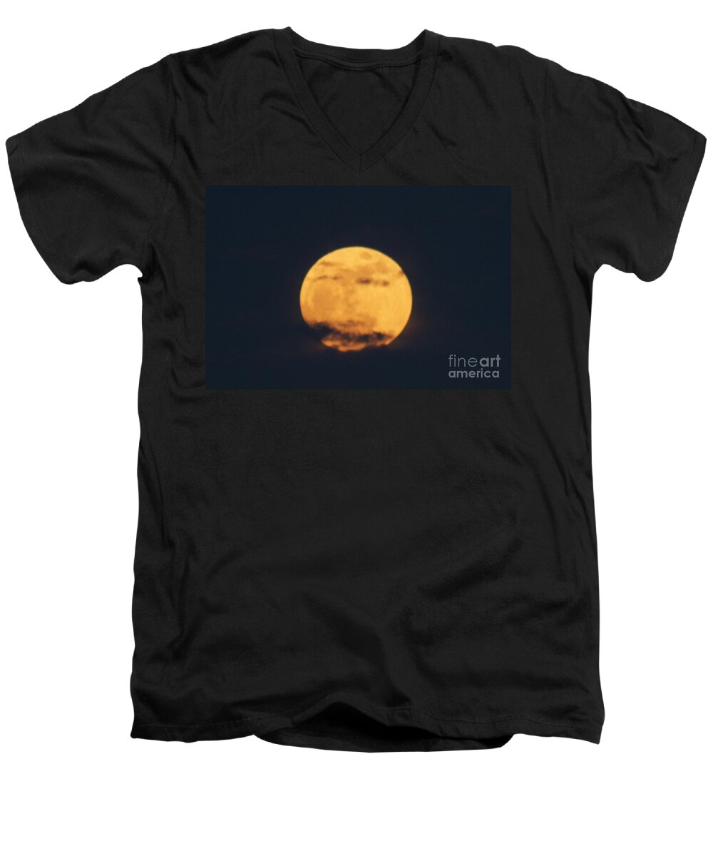  Men's V-Neck T-Shirt featuring the photograph Moon by William Norton