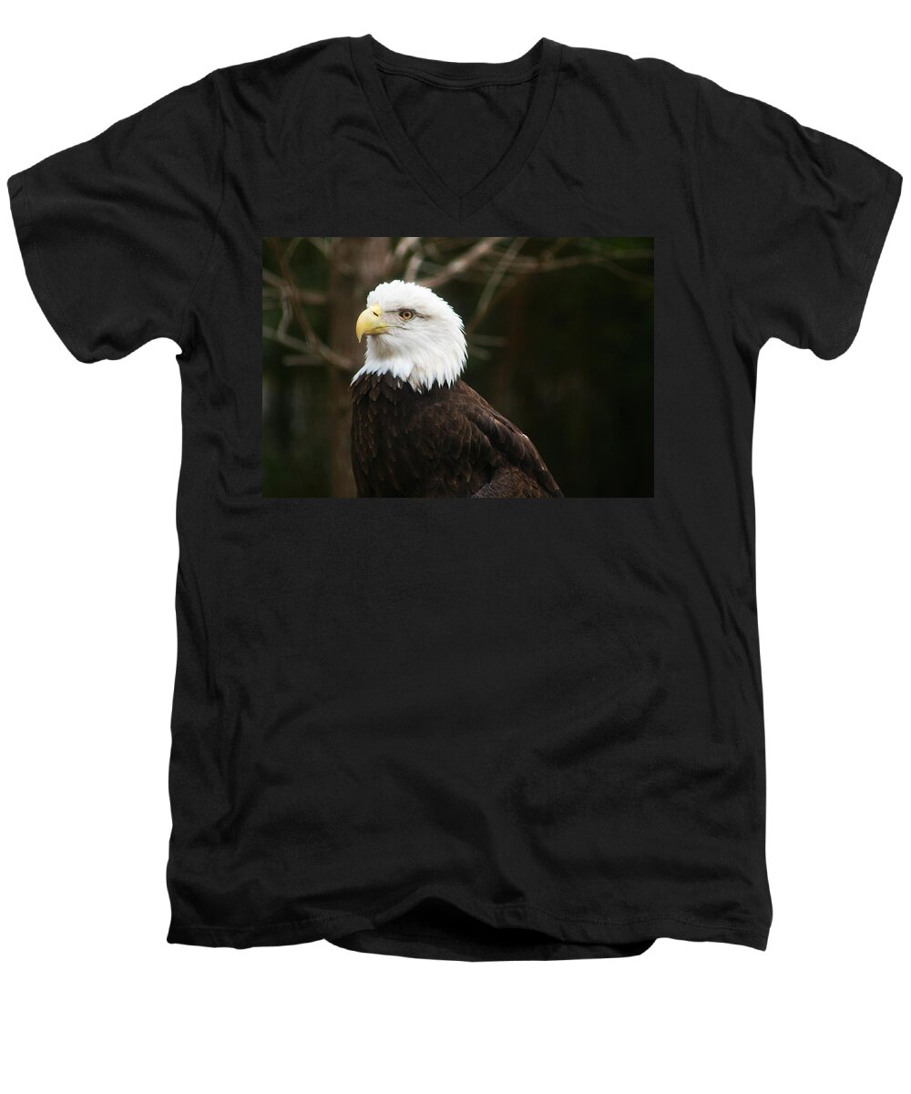 Eagle Men's V-Neck T-Shirt featuring the photograph On Call by Phil Cappiali Jr