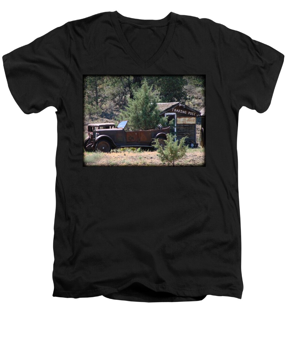 Model T Men's V-Neck T-Shirt featuring the photograph Parked at the Trading Post by Athena Mckinzie