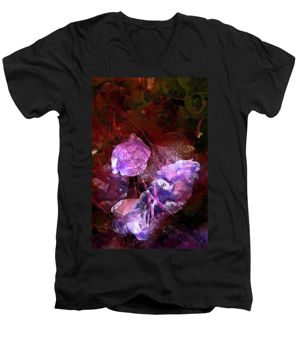 Floral Men's V-Neck T-Shirt featuring the photograph Rose 155 by Pamela Cooper