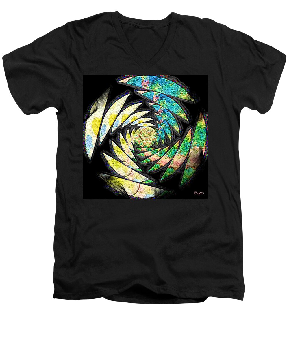 Digital Men's V-Neck T-Shirt featuring the digital art Sunrise by Paula Ayers