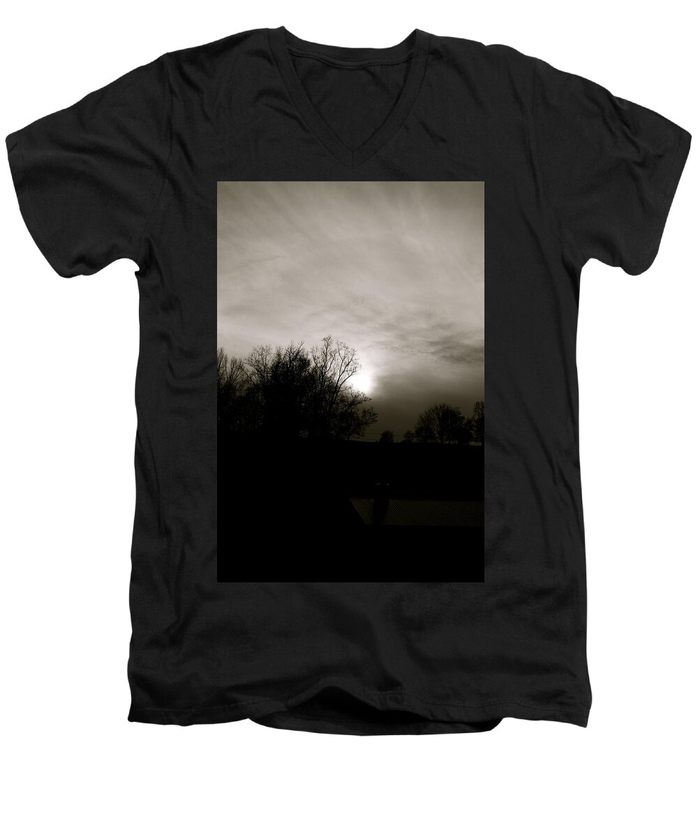 Sunset Men's V-Neck T-Shirt featuring the photograph Sunset by Kume Bryant