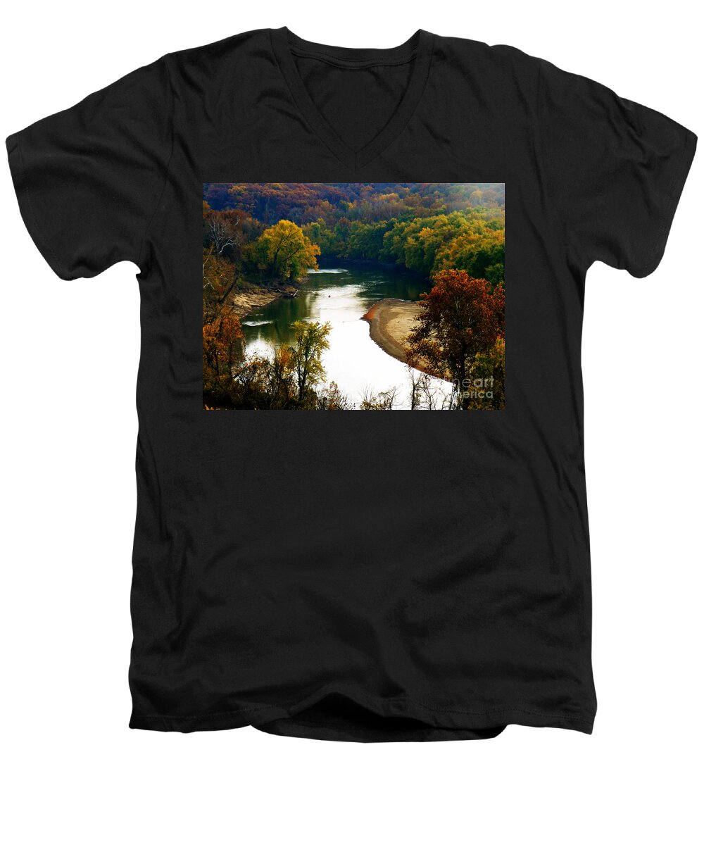 Landscape Men's V-Neck T-Shirt featuring the photograph Tranquil View by Peggy Franz