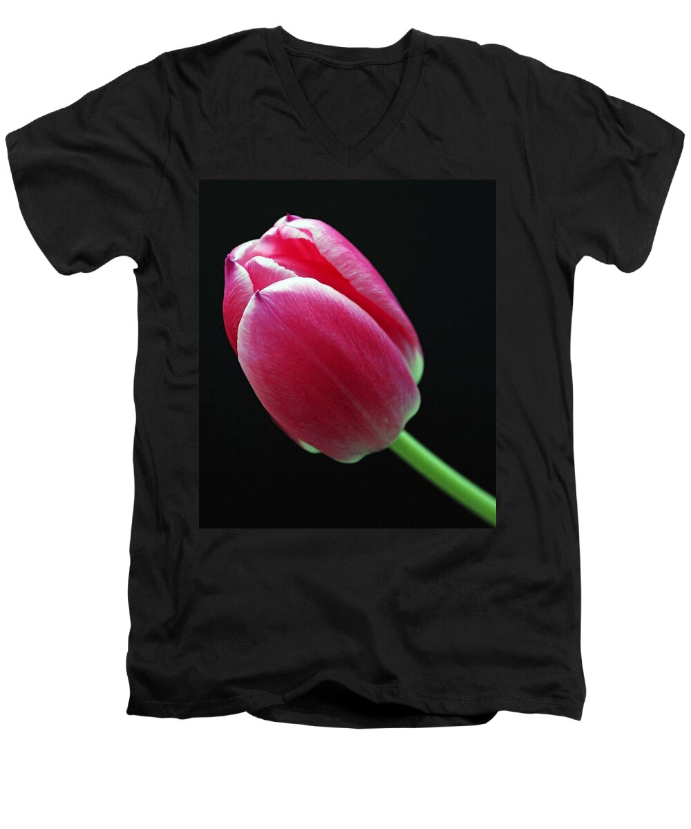 Tulip Men's V-Neck T-Shirt featuring the photograph Two Lip Love by Melanie Moraga