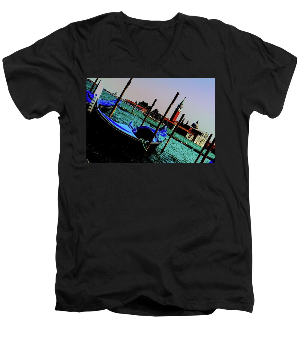 Italy Men's V-Neck T-Shirt featuring the photograph Venice in Color by La Dolce Vita